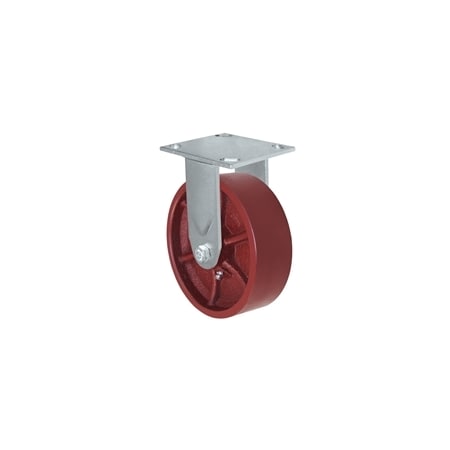 Casterhq 6"x2" Red Ductile Steel Wheel, Rigid Caster, 1,500 lbs capacity,  35CR620DS84R-04